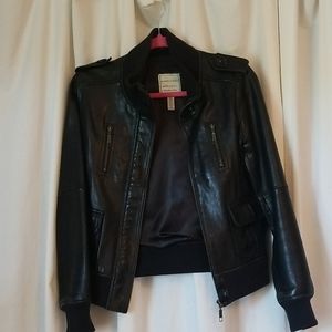 Leather motorcycle jacket